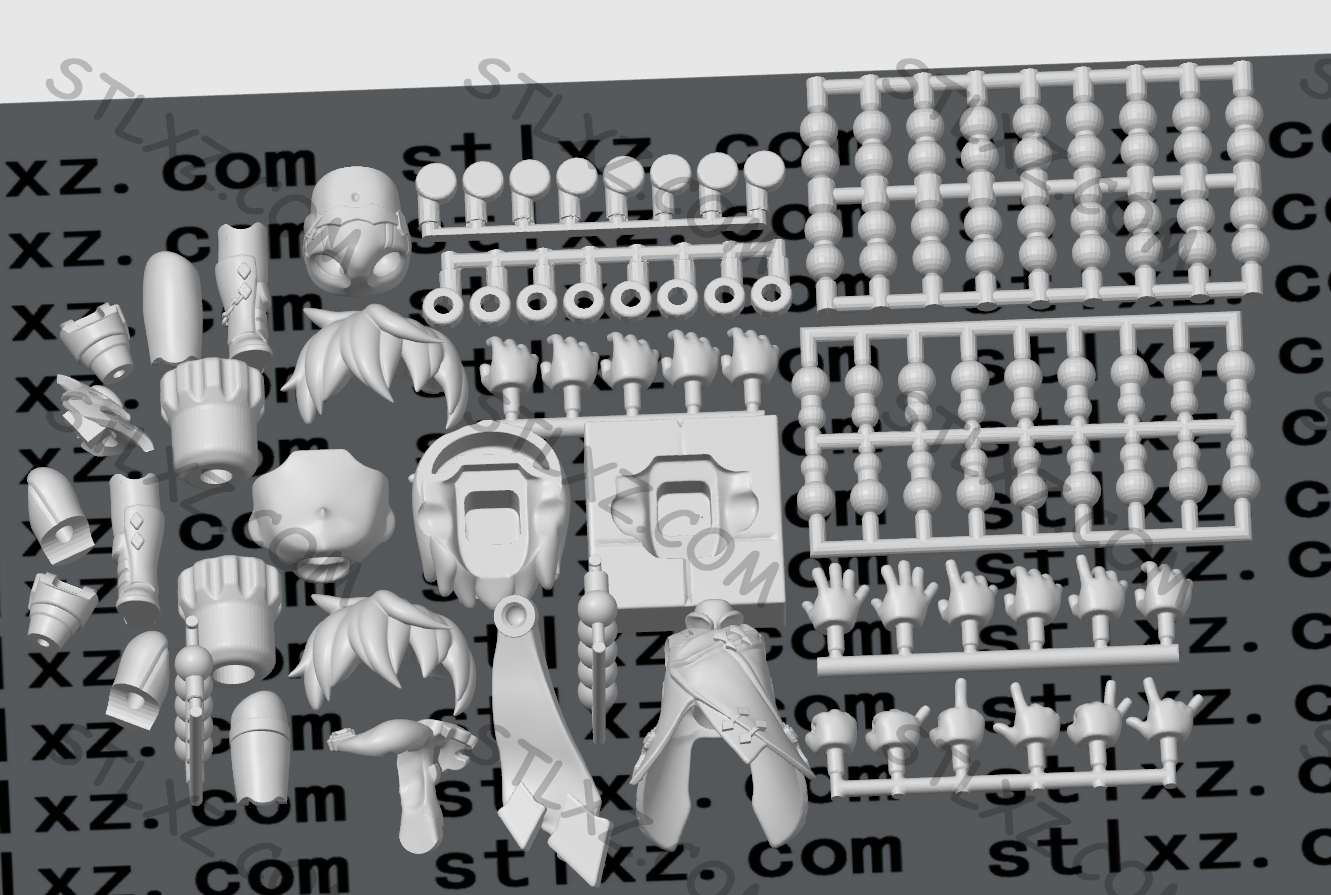 图片[2]-原神达达利亚 可动人偶-STL下载网_3D打印模型网_3D模型库_3D打印模型素材