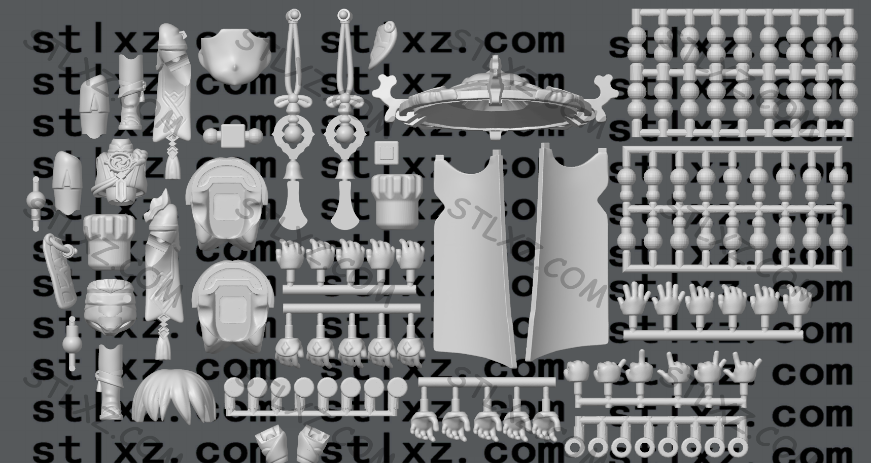 图片[2]-散兵 原神  可动人偶-STL下载网_3D打印模型网_3D模型库_3D打印模型素材