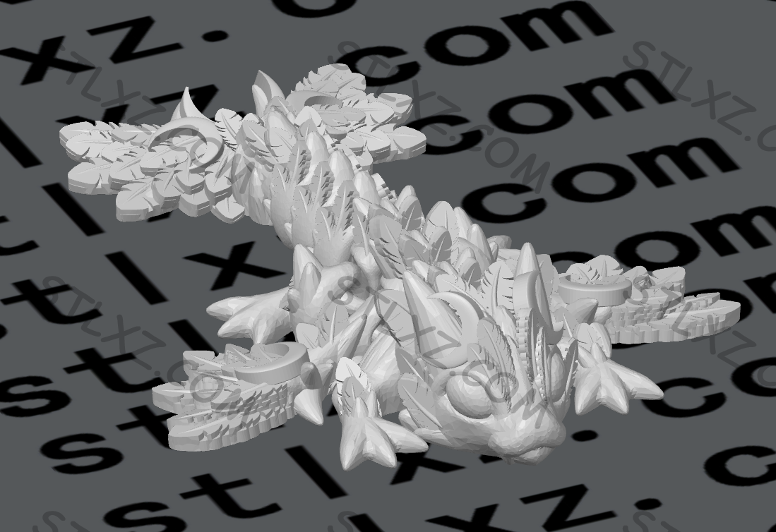 月龙 一体打印可活动龙-STL下载网_3D打印模型网_3D模型库_3D打印模型素材