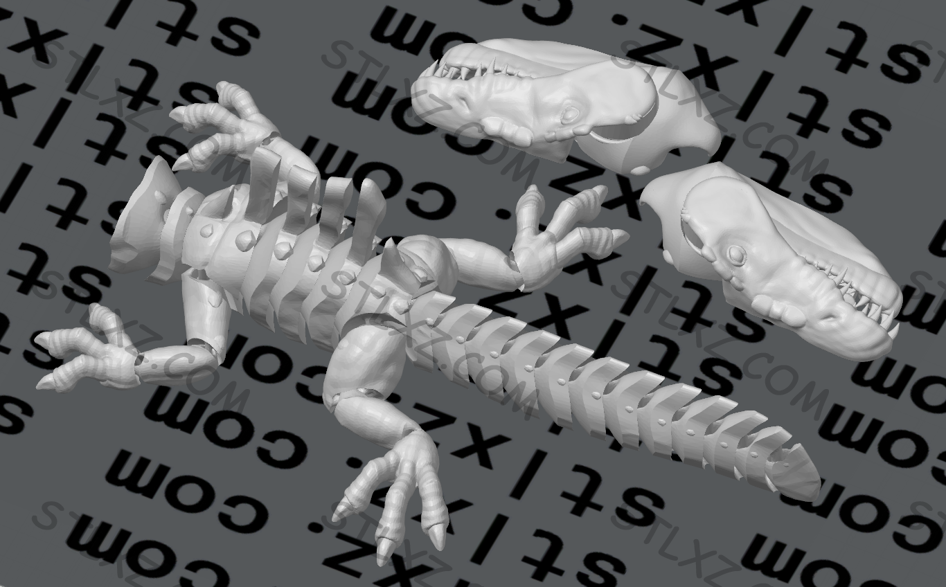 棘龙  一体打印可活动-STL下载网_3D打印模型网_3D模型库_3D打印模型素材