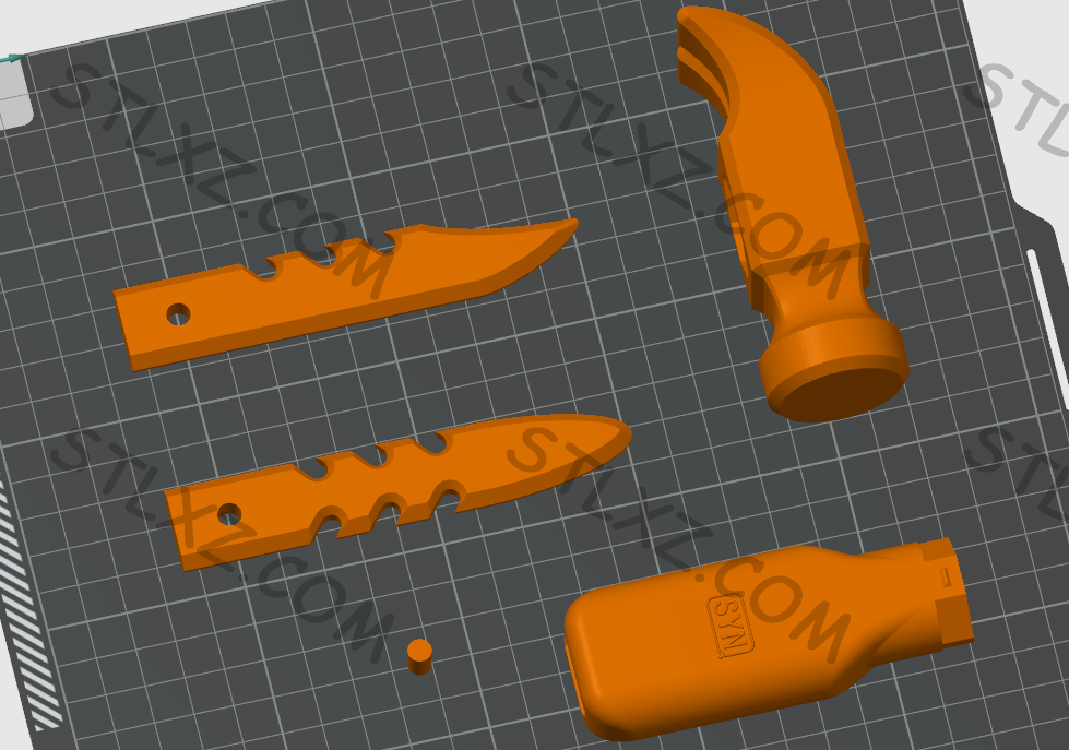 锤子刀  作者 秋瑟意浓-STL下载网_3D打印模型网_3D模型库_3D打印模型素材