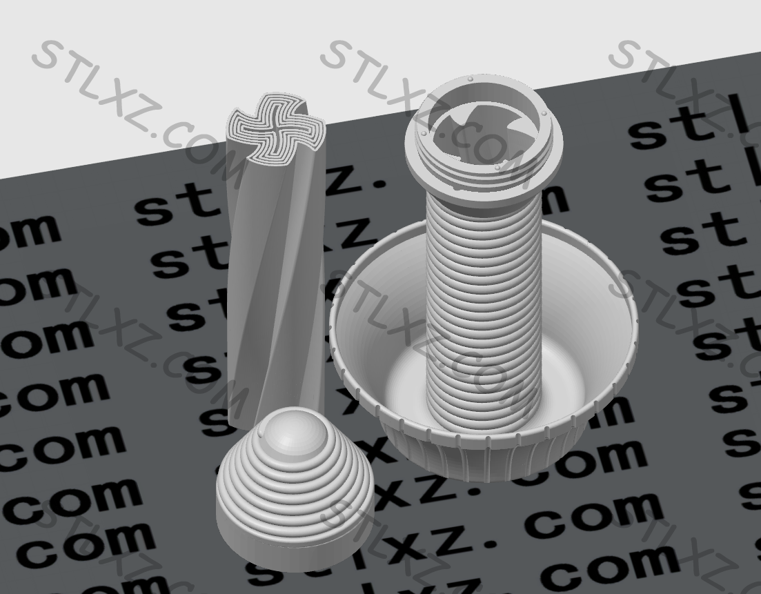 螺旋伸缩剑（分件版）-STL下载网_3D打印模型网_3D模型库_3D打印模型素材