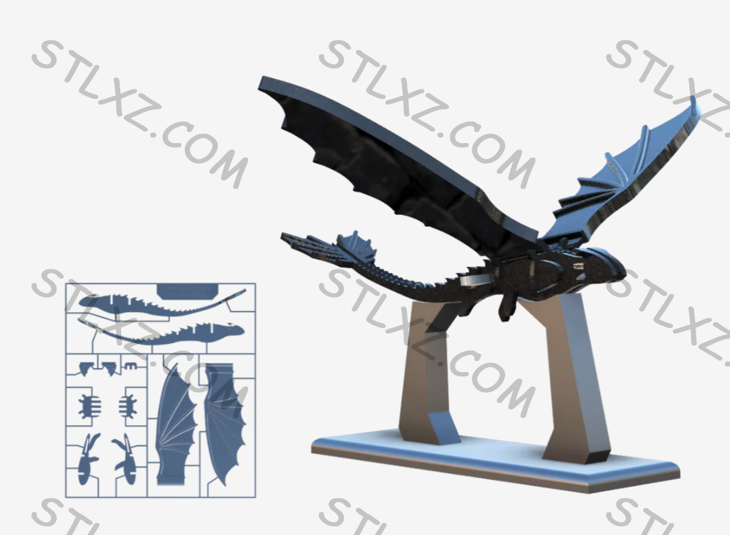 无牙龙套件卡-STL下载网_3D打印模型网_3D模型库_3D打印模型素材