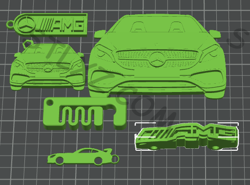 奔驰amg钥匙扣合集-STL下载网_3D打印模型网_3D模型库_3D打印模型素材