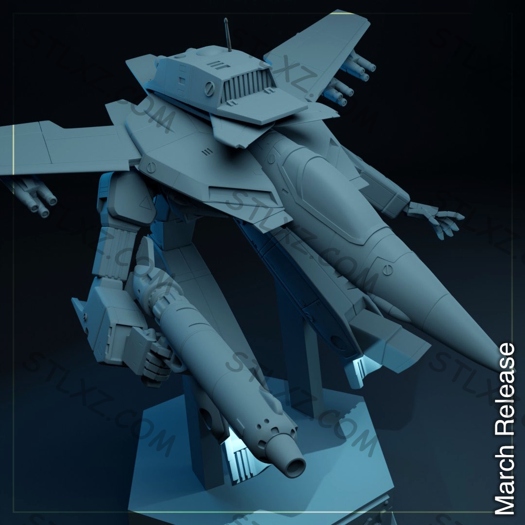 《太空堡垒》VF-1J 超时空要塞-STL下载网_3D打印模型网_3D模型库_3D打印模型素材