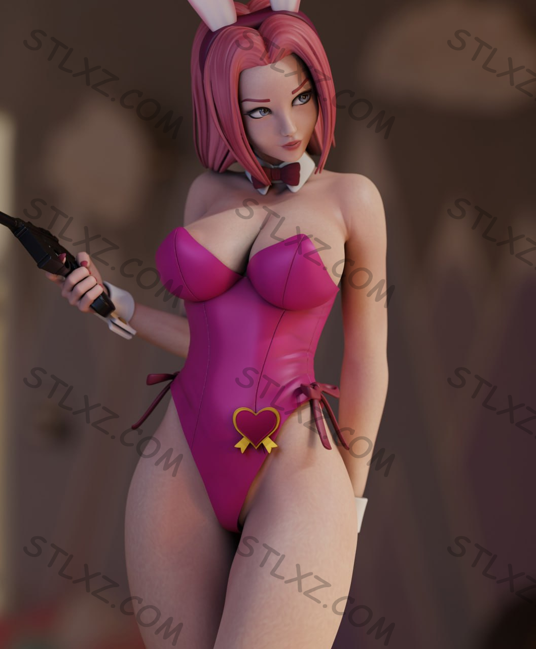 红月华莲 卡莲·休妲菲尔特，兔女郎《CODE GEASS 反叛的鲁路修》-STL下载网_3D打印模型网_3D模型库_3D打印模型素材