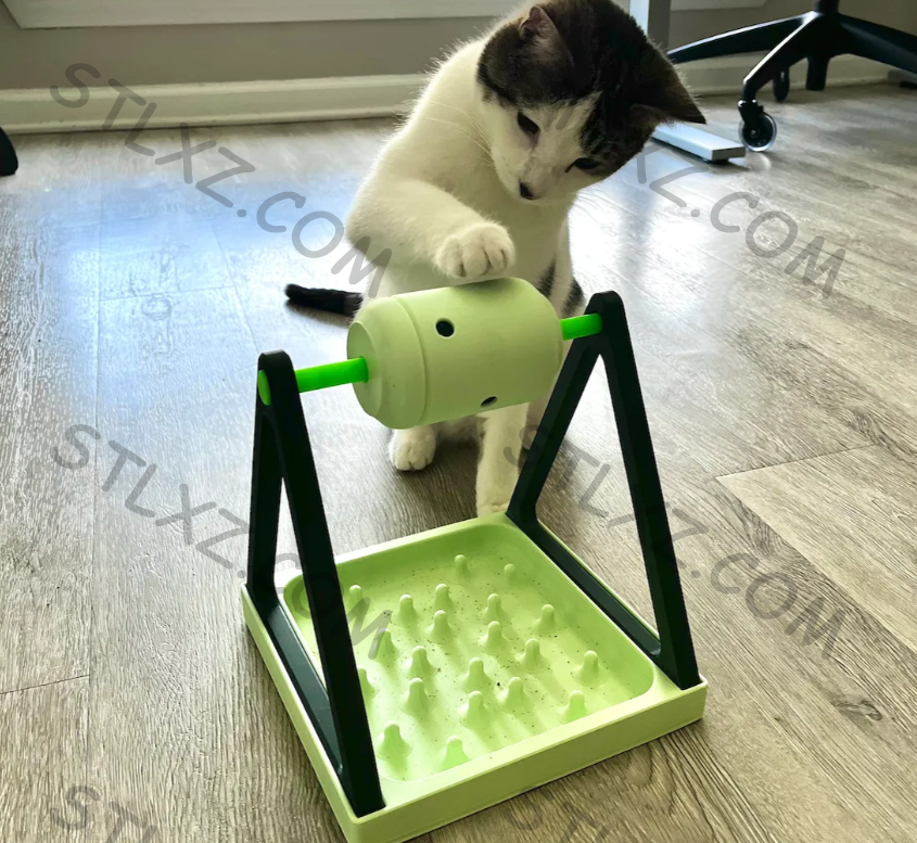 猫玩具 – 零食分配器拼图-STL下载网_3D打印模型网_3D模型库_3D打印模型素材