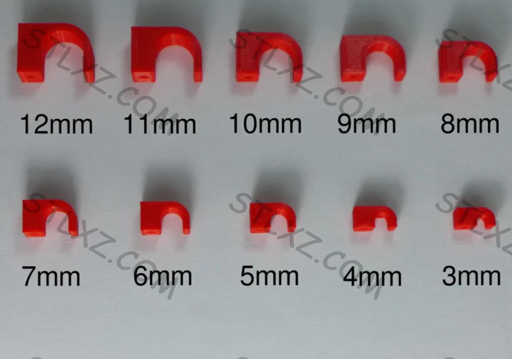 钉入式电缆夹 [3-12mm 分类]-STL下载网_3D打印模型网_3D模型库_3D打印模型素材