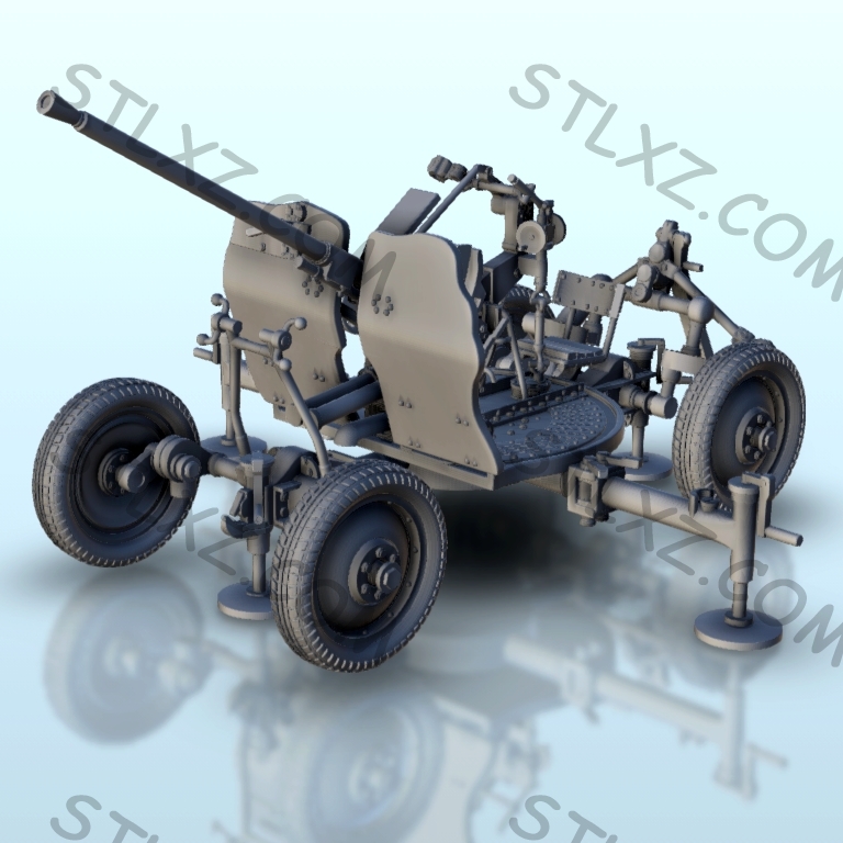 M1940 (72-K) 25毫米口径防空炮-STL下载网_3D打印模型网_3D模型库_3D打印模型素材