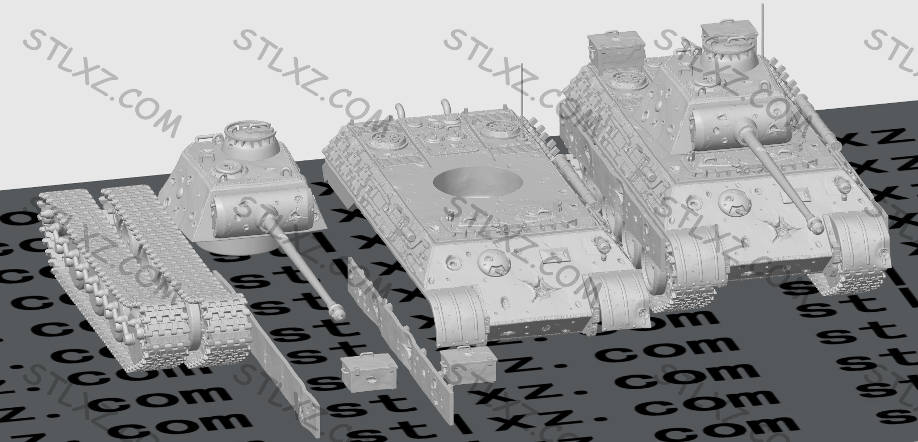 德国5号坦克German Tank Pz5-STL下载网_3D打印模型网_3D模型库_3D打印模型素材