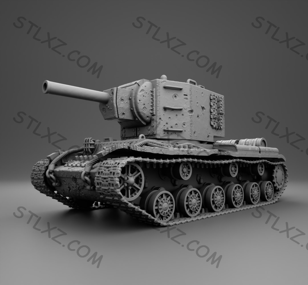 苏联KV-2重型坦克-STL下载网_3D打印模型网_3D模型库_3D打印模型素材