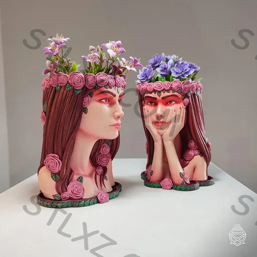 弗洛拉女神 花盆-STL下载网_3D打印模型网_3D模型库_3D打印模型素材