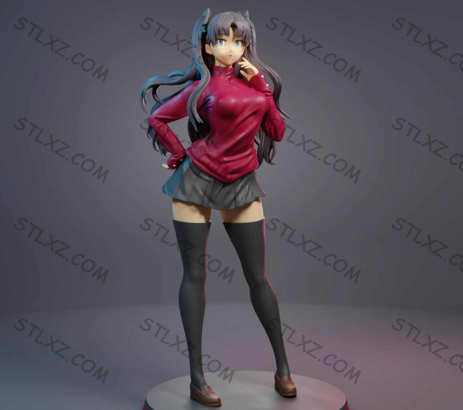 远坂凛《Fate/stay night》 V1-STL下载网_3D打印模型网_3D模型库_3D打印模型素材