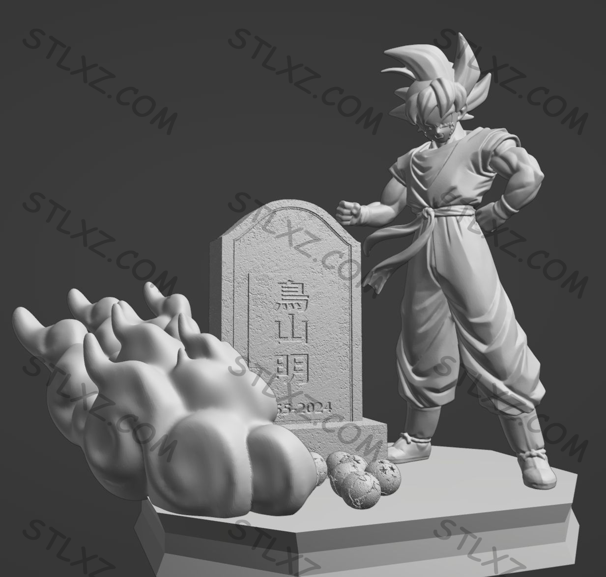 《龙珠》悟空吊念漫画作者鸟山明-STL下载网_3D打印模型网_3D模型库_3D打印模型素材