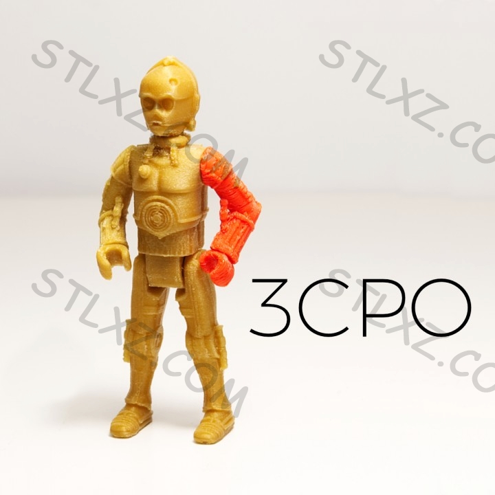 星战机器人  c3po   可活动-STL下载网_3D打印模型网_3D模型库_3D打印模型素材