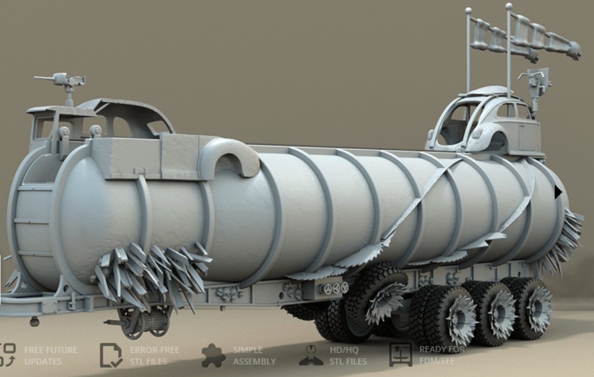 疯狂的麦克斯 战争钻机油轮-STL下载网_3D打印模型网_3D模型库_3D打印模型素材