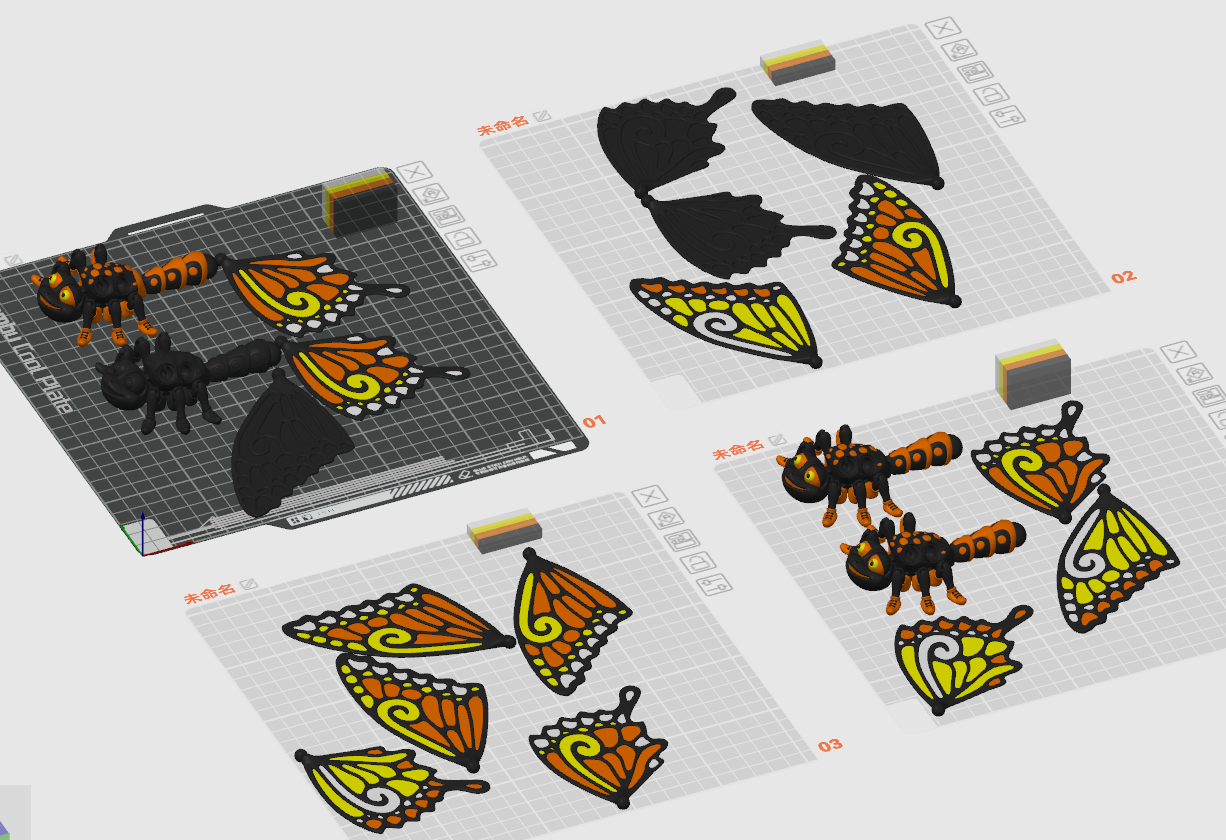 图片[2]-花蝴蝶  可活动-STL下载网_3D打印模型网_3D模型库_3D打印模型素材