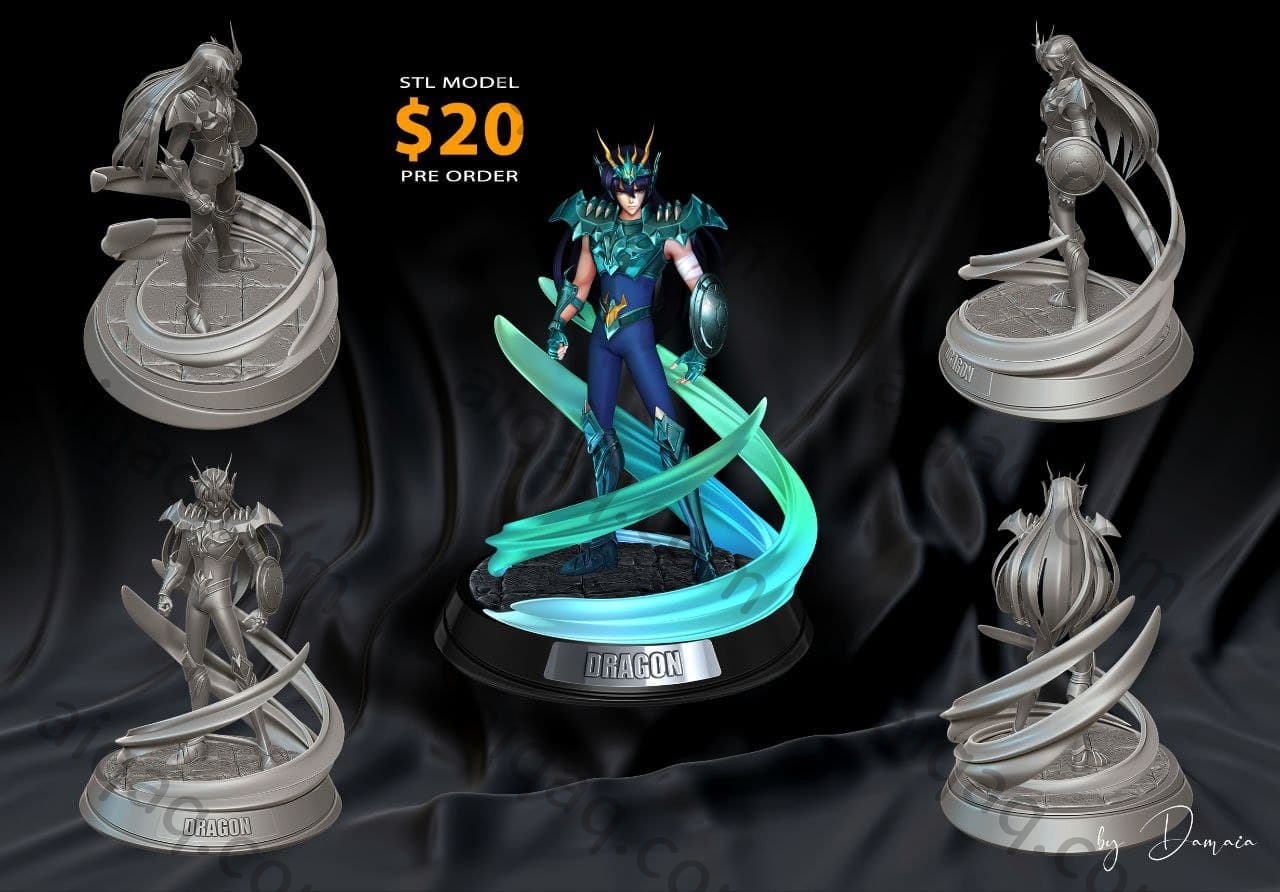 天龙座 紫龙  圣斗士星矢-STL下载网_3D打印模型网_3D模型库_3D打印模型素材_3D打印机