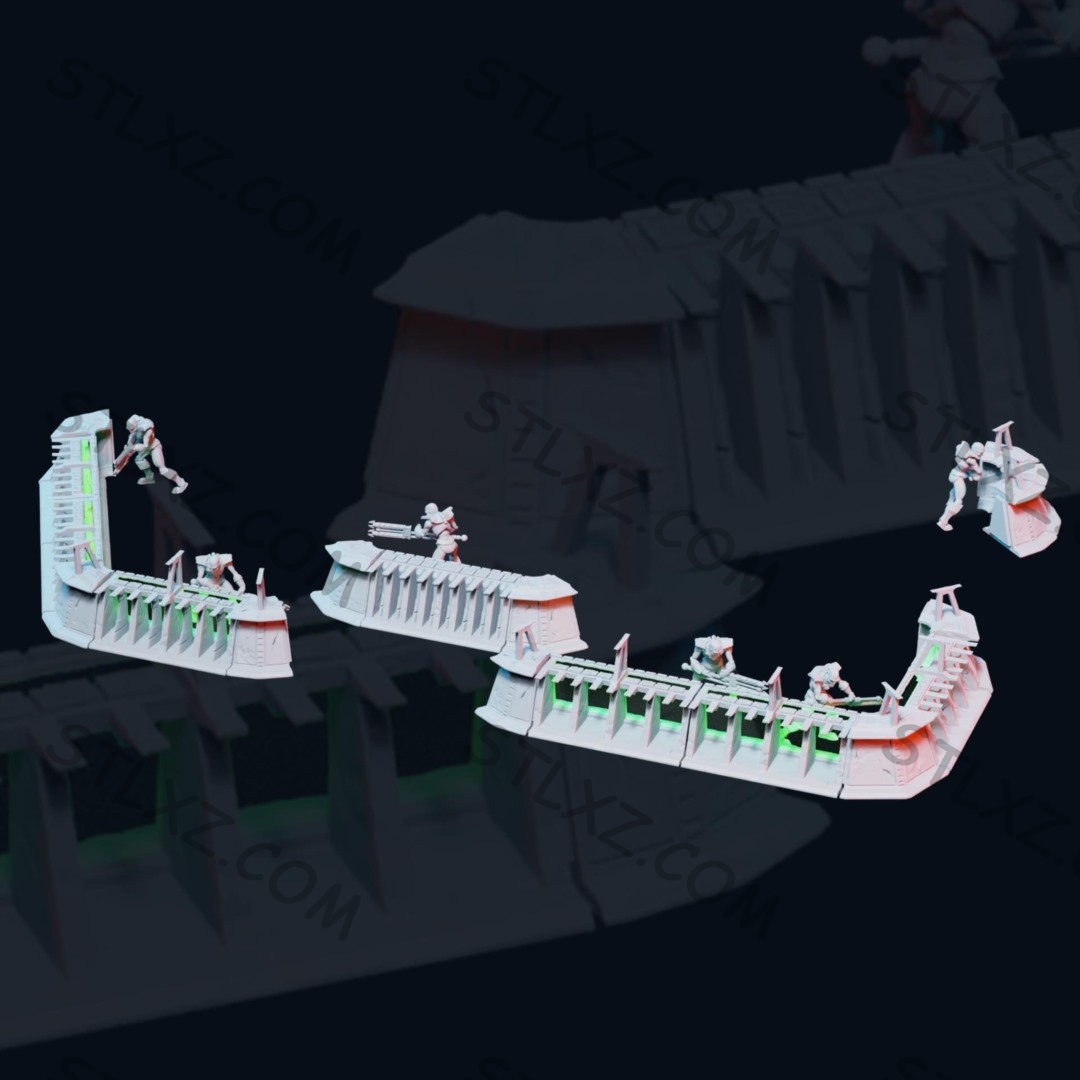 战旗 机器人军团 – 路障-STL下载网_3D打印模型网_3D模型库_3D打印模型素材