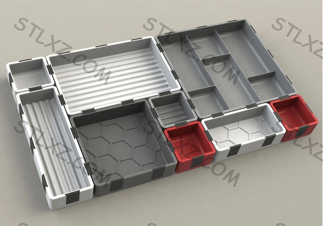 全能托盘 桌面整理-STL下载网_3D打印模型网_3D模型库_3D打印模型素材