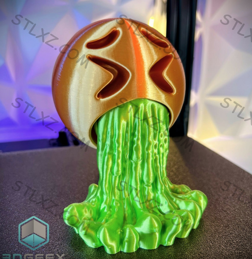 浮动 puke 表情符号铅笔架 笔筒-STL下载网_3D打印模型网_3D模型库_3D打印模型素材