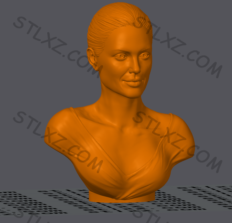 安吉丽娜·朱莉  胸像-STL下载网_3D打印模型网_3D模型库_3D打印模型素材