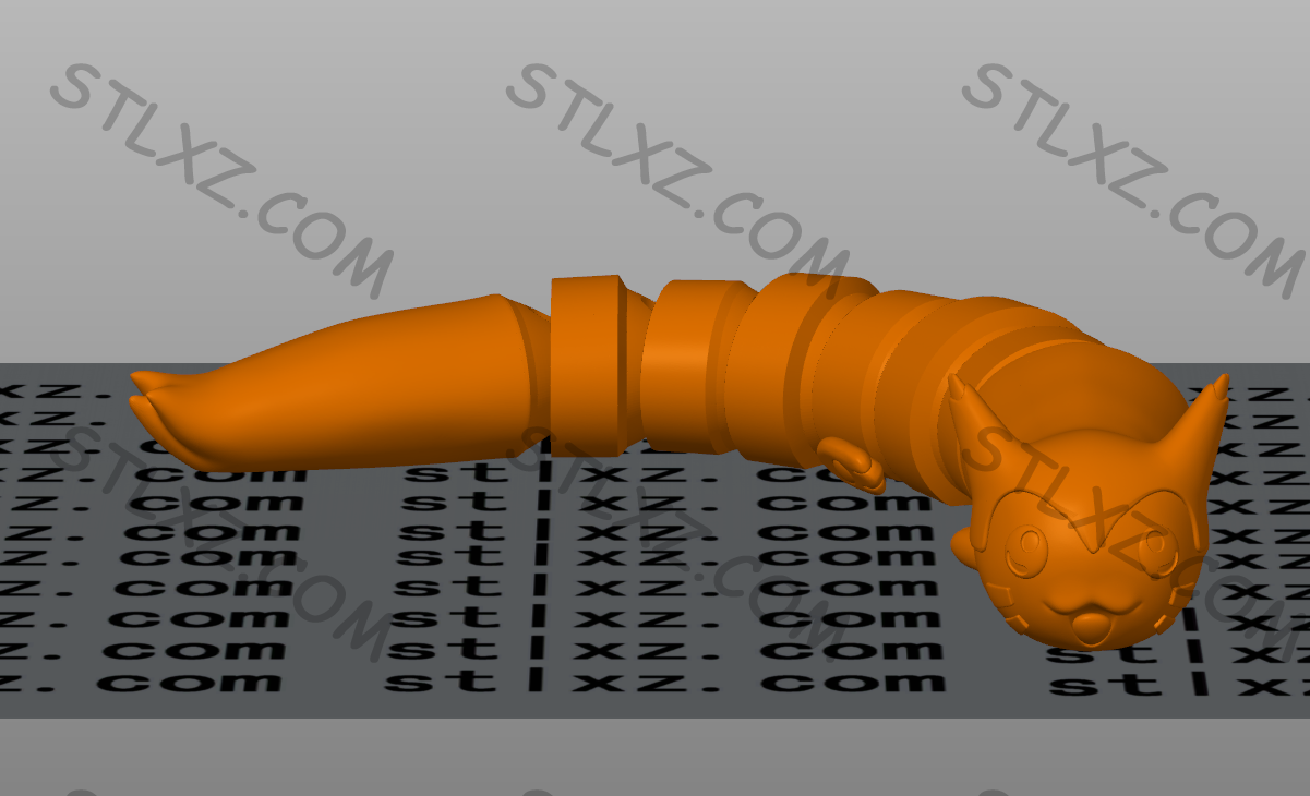 大尾立 宝可梦 一体打印可活动-STL下载网_3D打印模型网_3D模型库_3D打印模型素材