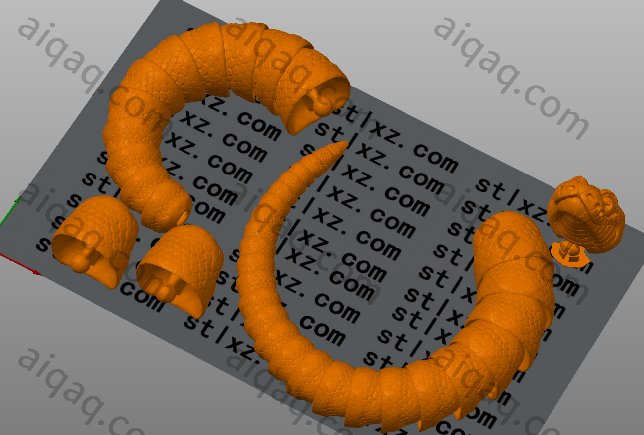 可活动蟒蛇-STL下载网_3D打印模型网_3D模型库_3D打印模型素材