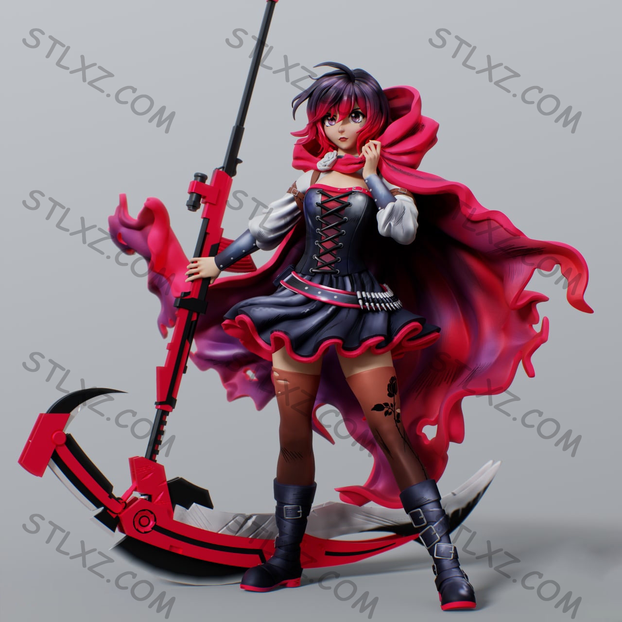 露比·罗丝(美国网络动画《RWBY》-STL下载网_3D打印模型网_3D模型库_3D打印模型素材